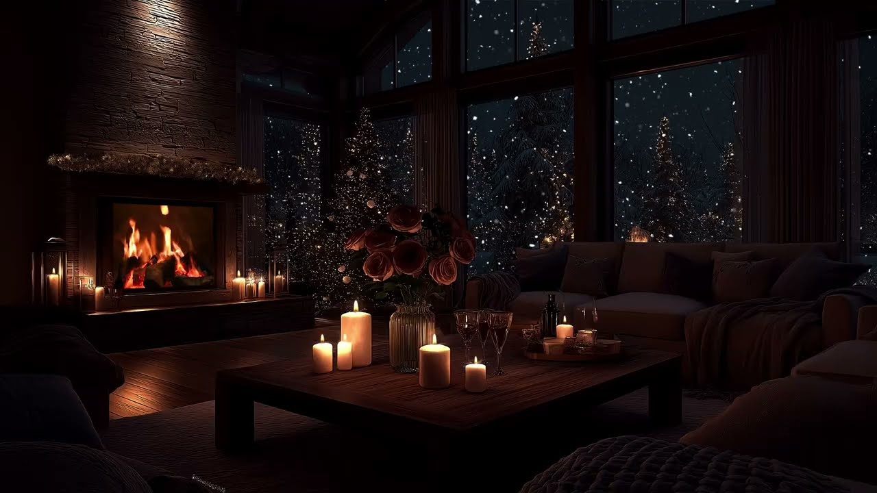 Midnight Winter Cabin 2026 • Soft Piano, Crackling Fire & Calm Wind for Restful Sleep