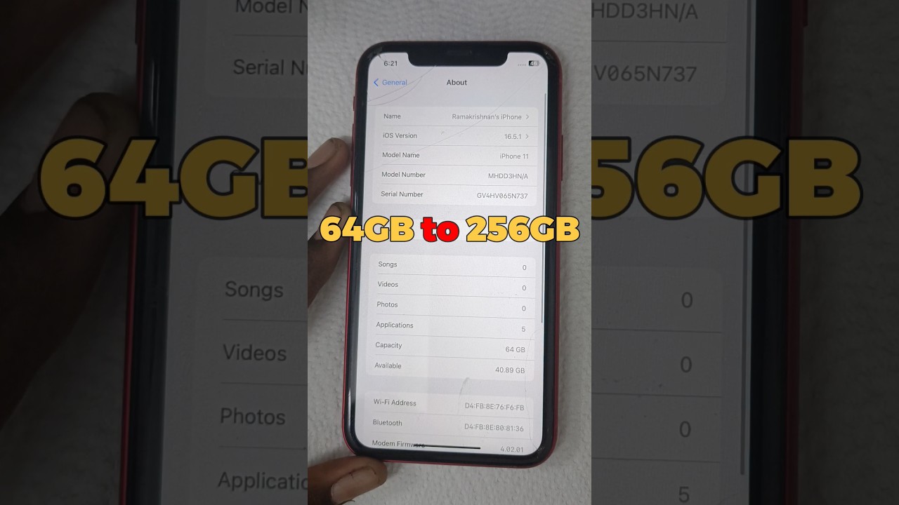iPhone 11 64Gb to 256Gb storage upgrade done #iphonerepairing #shortsvideo