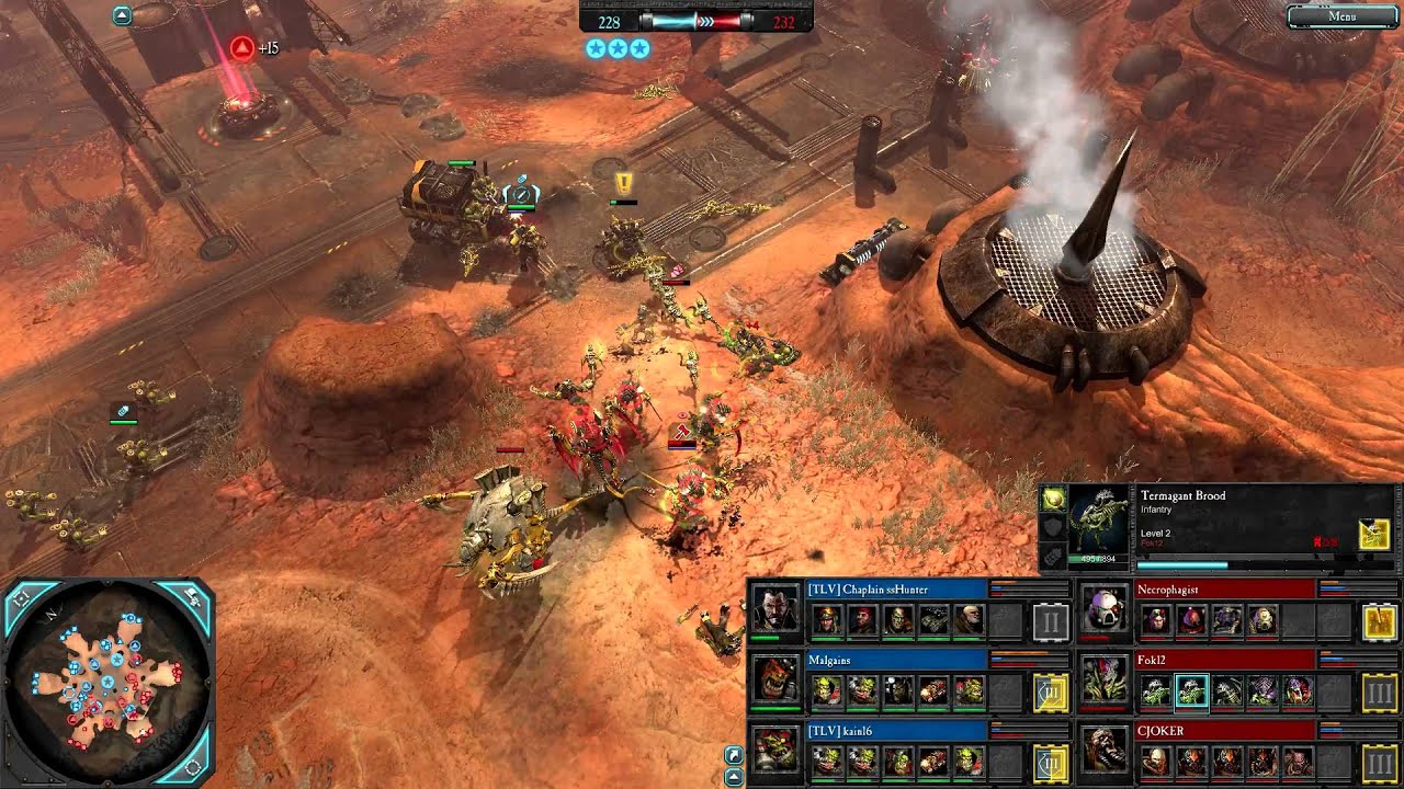 Dawn of War 2 - 3v3 | Chaplain + Malgains + kain [vs] Necrophagist + Fok + CJOKER