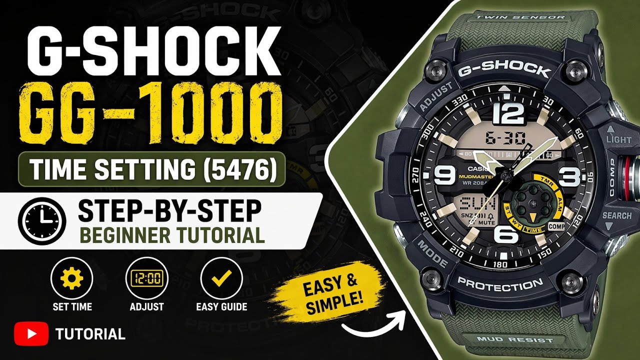 How to set time on Casio G-Shock GG-1000 | Master of G Mudmaster | TrendWatchLab | G-Shock 5476