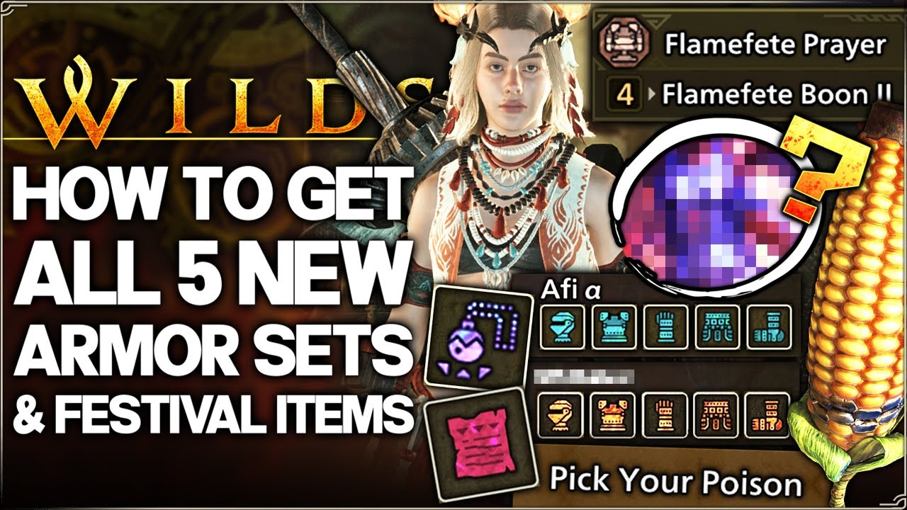 Monster Hunter Wilds - Unlock ALL 5 New Flamefete Armor Sets, Weapons & Rewards FAST - Fest Guide!