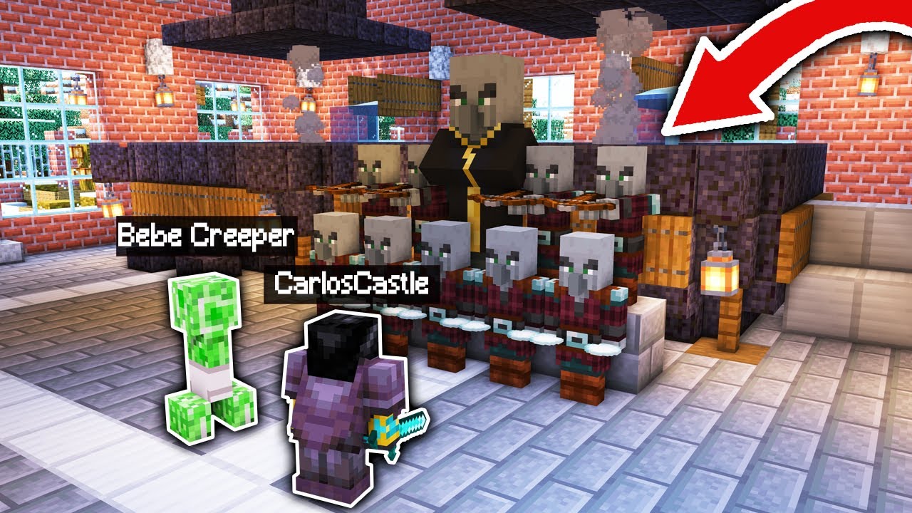 El BEBE CREEPER salva la FABRICA de GALLETAS de los ALDEANOS de MINECRAFT! 😱 CarlosCastle