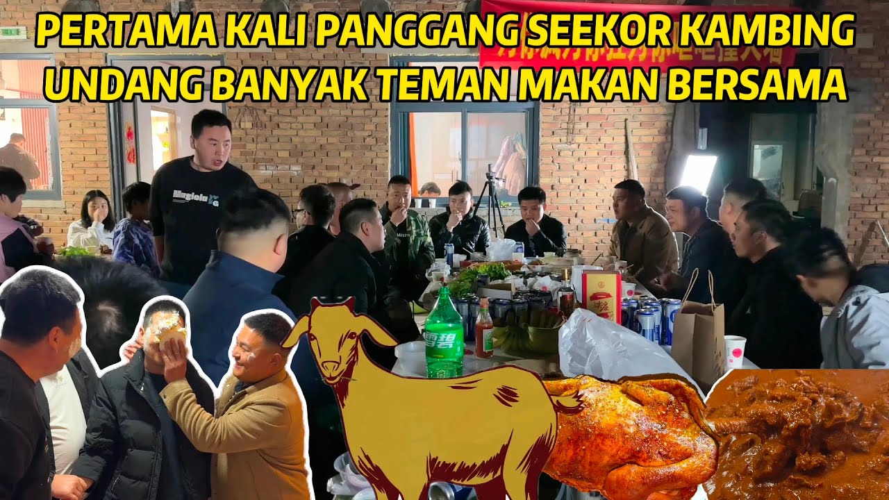 PESTA BESAR PANGGANG SATU EKOR KAMBING GULING PERAYAAN ULTAH SUAMIKU DAN JIALE, SANGAT SERU