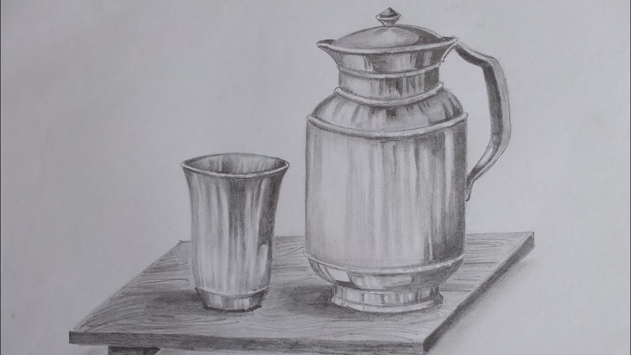 Memory Drawing || Jug And A Glass 