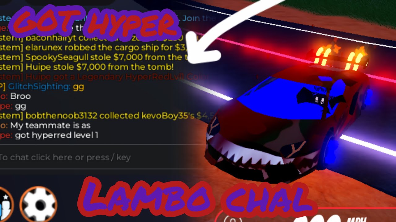 Lambo Challenge, I got Hyper-red level 1 ROBLOX Jailbreak