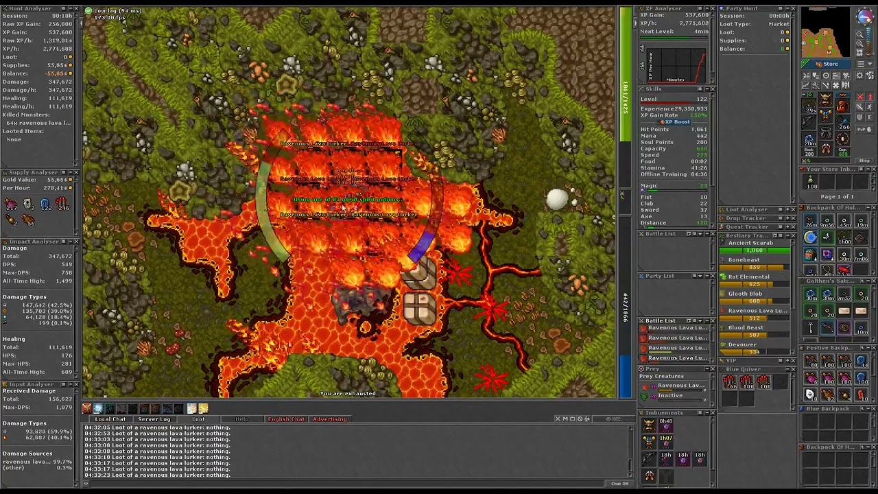 Ravenous Lava Lurkers ~ SOLO RP 122 ~ 1.55kk raw xp/h