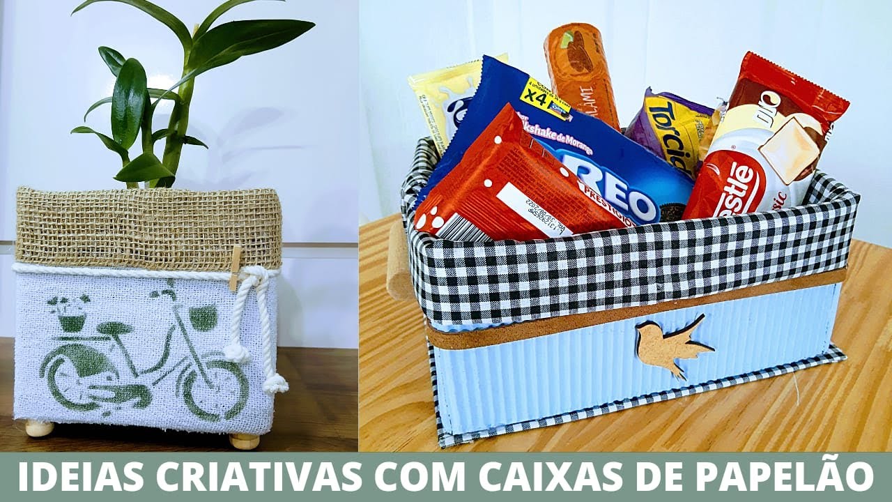 IDEIAS Com Caixas De PAPELÃO | NÃO JOGUE FORA! DEcore Gastando pouco !