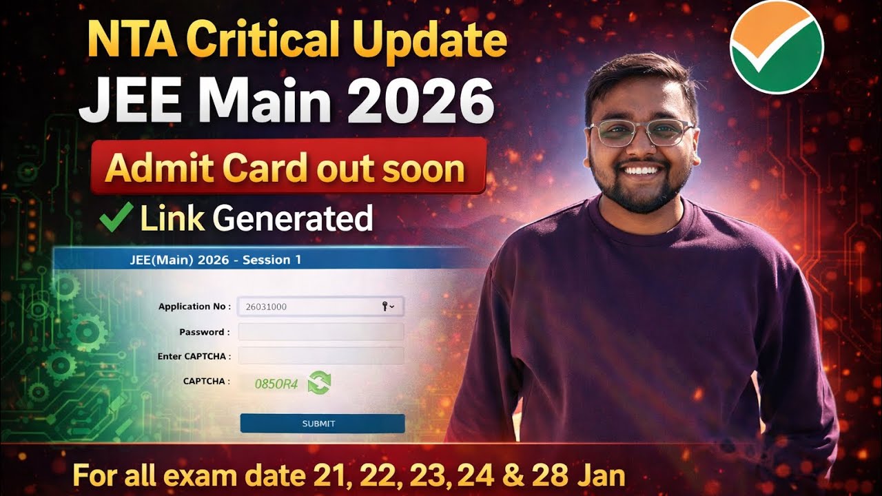 NTA Urgent⭕️ | JEE Main 2026 ✅ Official Admit Card Link out | JEE Main Admit card 2026 Anytime soon