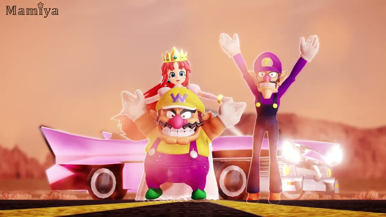 MMD Dance Robot Dance Princess Shokora, Wario, Waluigi