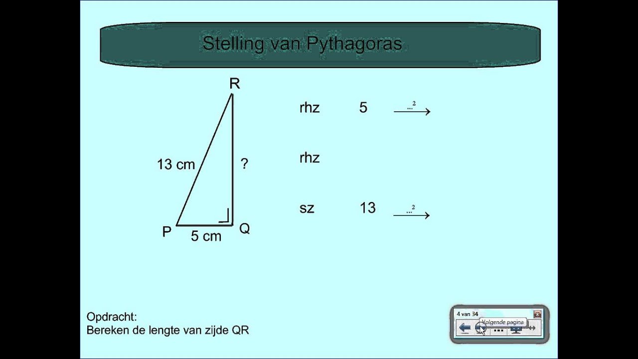 Stelling van Pythagoras voorbeeld 2