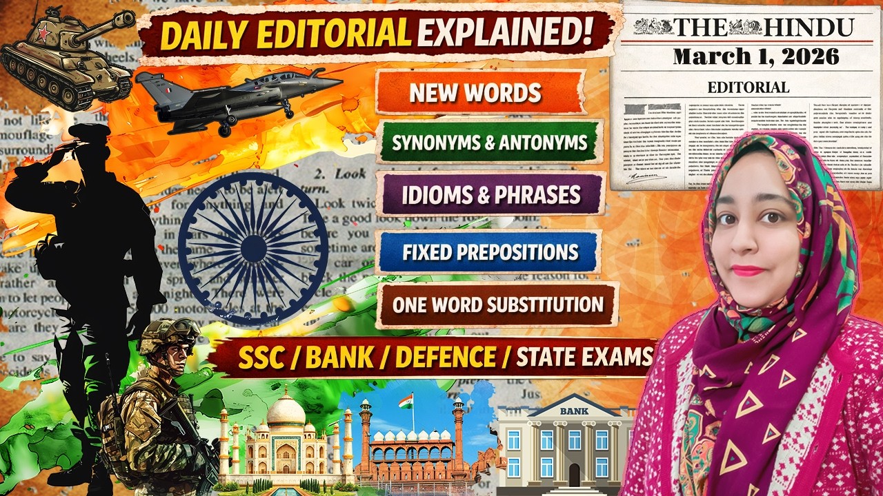 1 March 2026 | The Hindu Editorial English | Vocabulary, Idioms, One Word | RC & Cloze | Govt Exams