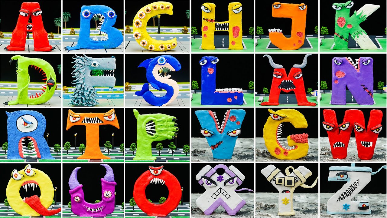 😬 Making ALPHABET LORE [A to Z] Sculptures with Clay | Alphabet Lore clay