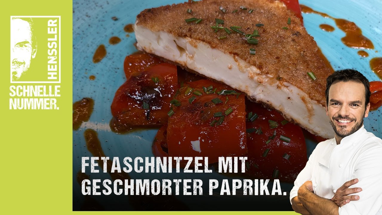 Schnelles Fetaschnitzel mit geschmorter Paprika Rezept von Steffen Henssler