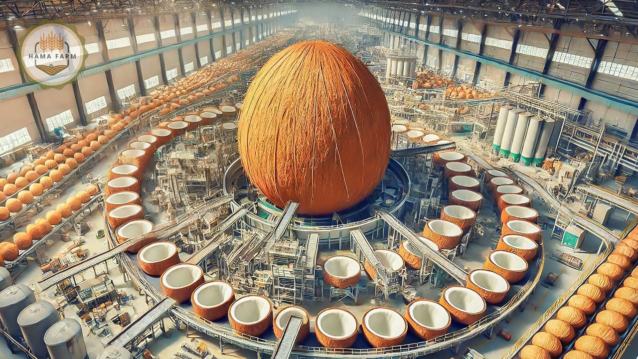 How To Process Millions of Coconuts For Worldwide Distribution In A Processing Factory | Hama Farm