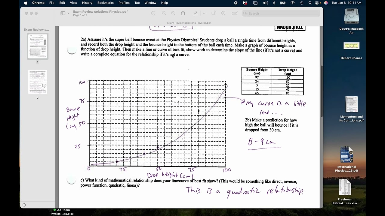 Semester Exam Review screencast physics