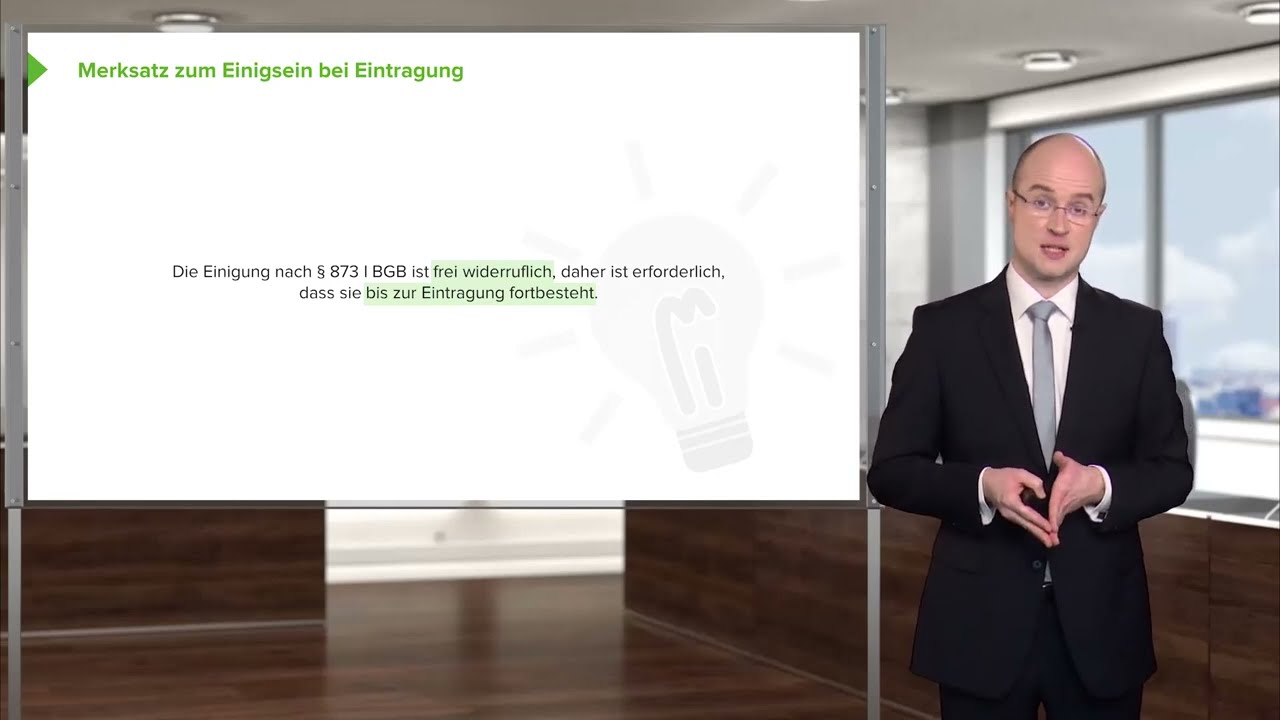Immobiliarsachenrecht I Übereignung eines Grundstücks (§§ 873 I, 925 I BGB) I RA Mario Kraatz