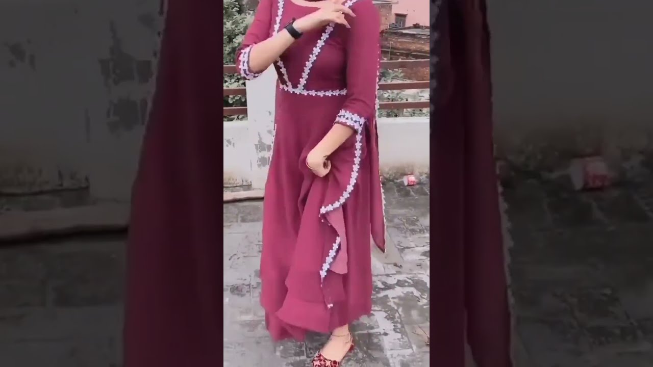 Designer slits umbrella kurti/frock design/chalk wali umbrella frock/dress #shorts #naajfashionideas
