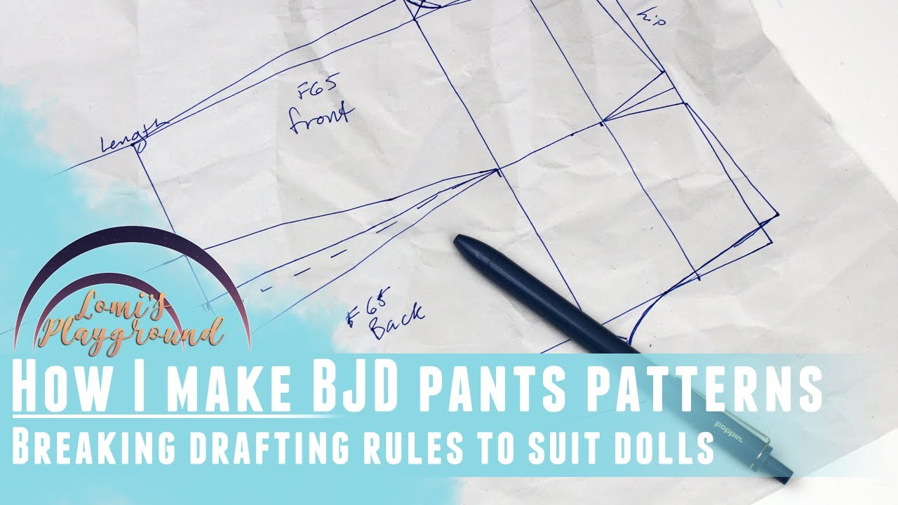 How I draft pants patterns for my BJDs