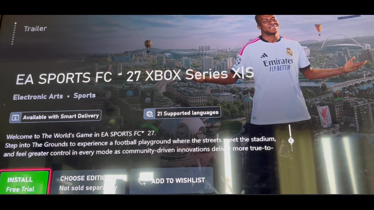 Как установить/загрузить пробную версию EA SPORTS FC 27 через EA Play на Xbox Series X/S/Xbox One...