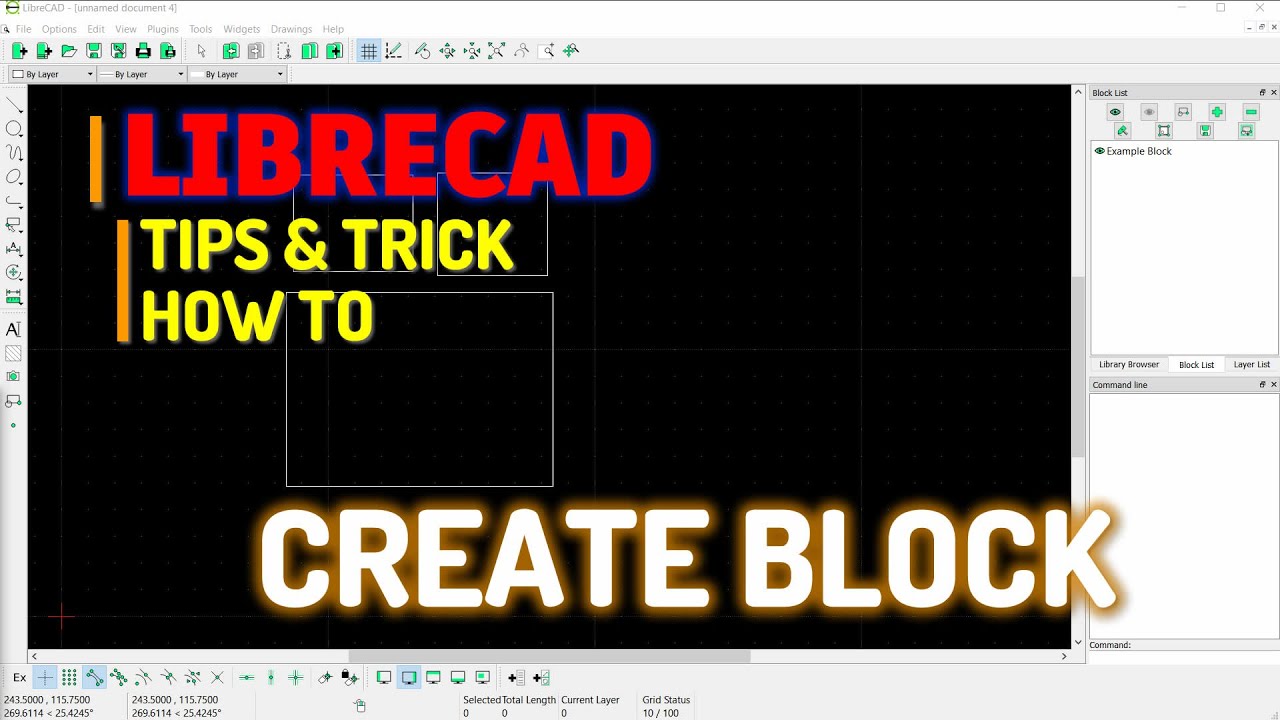 LibreCAD Как создать блок