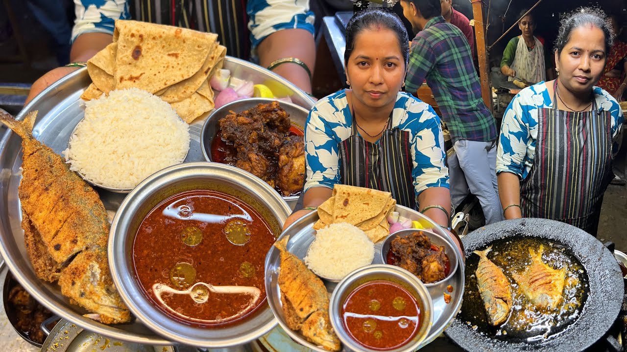 सिर्फ Rs90 में दीदी खिला रही भर पेट Nonveg Thali||Mutton,Chicken,Fish,Anda सब मिलता||Zaika Patna Ka