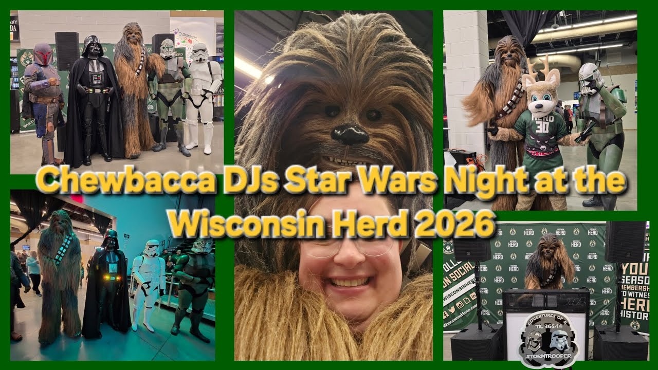 Chewbacca DJs Star Wars Night at the Wisconsin Herd 2026 #chewbacca #WisconsinHerd 