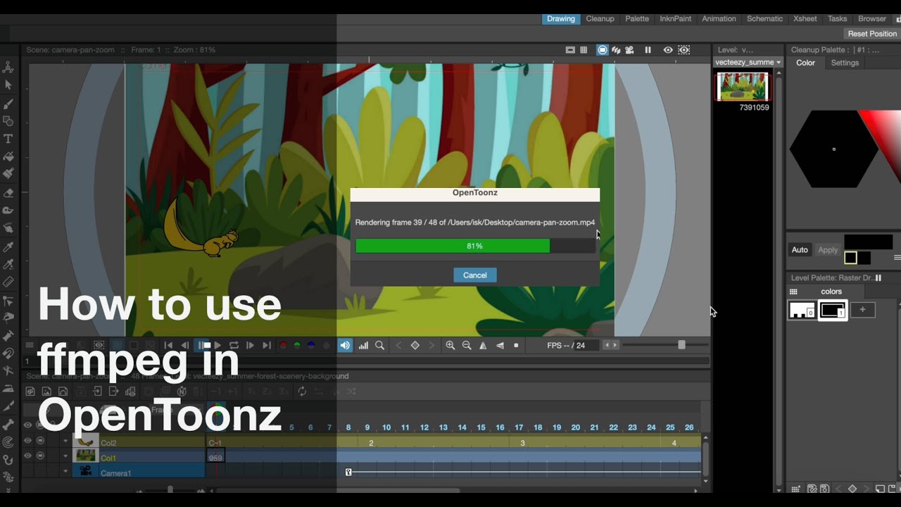 Как использовать ffmpeg в OpenToonz для Mac