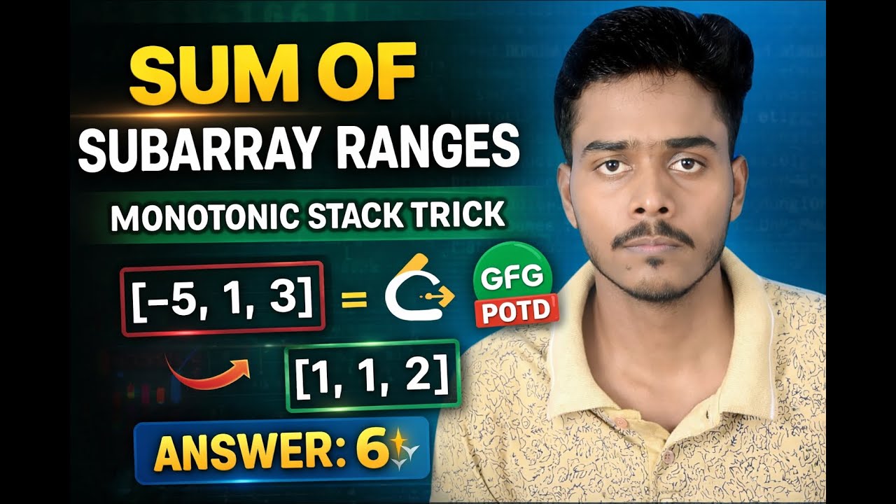 Sum of Subarray Ranges Explained | LeetCode 2104 | Monotonic Stack 🔥