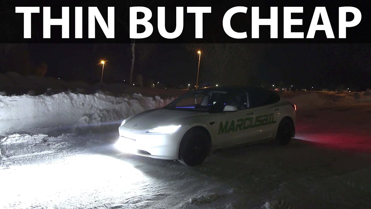 Тест светодиодной балки Tesla Model 3 Highland & Strands Nuuk E-Line