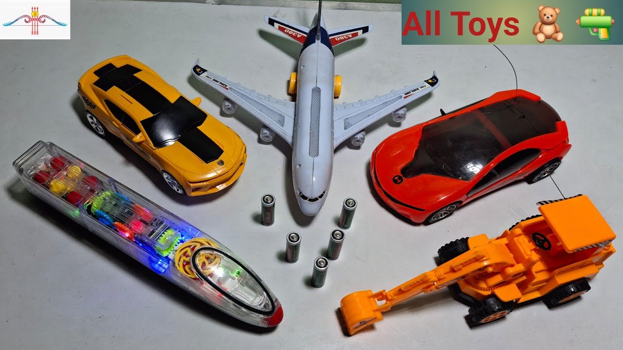 Airbus A380 And Rimot Control Rc Car/ Radio Control Rc JCB/ Robot Car & Transparent Gear LightTrain 