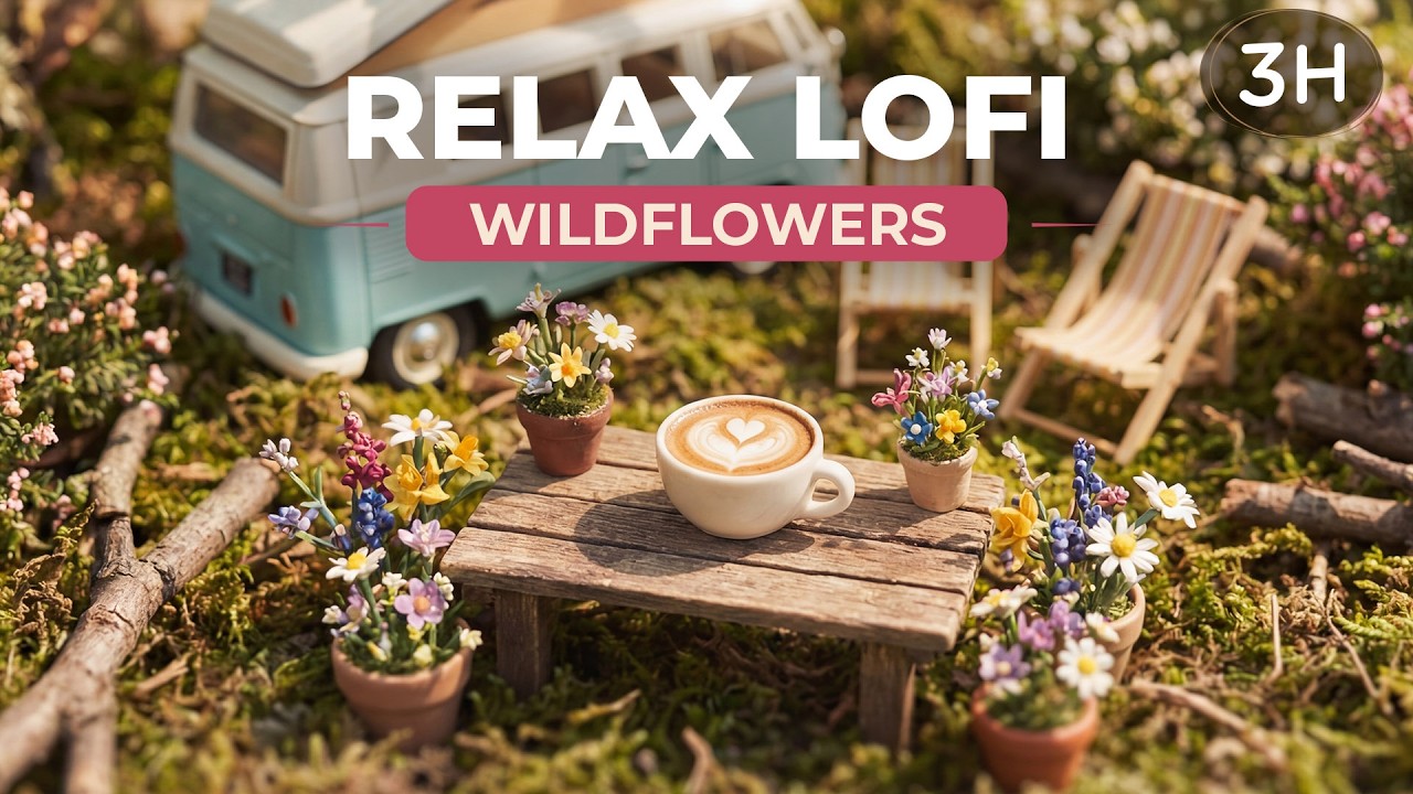 Small Flowers Miniature Study Music 🌼🚐 | Cozy Van Life Lofi Beats for Focus & Relax | 3 Hours