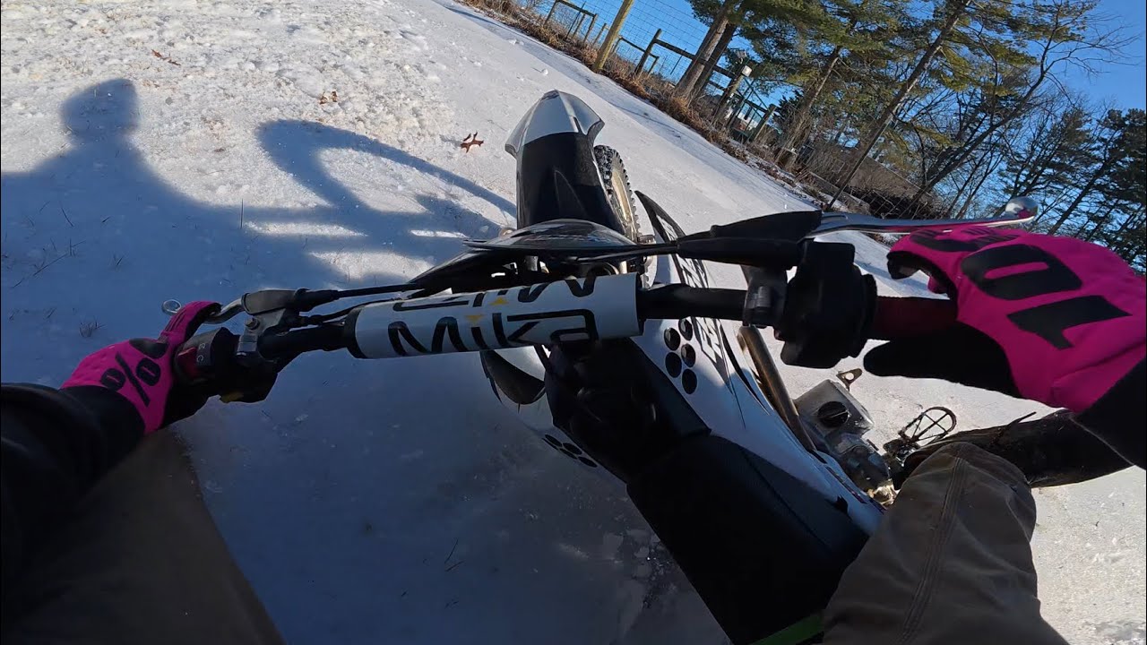 RIDING KLX110RL ON ICE GONE WRONG!!