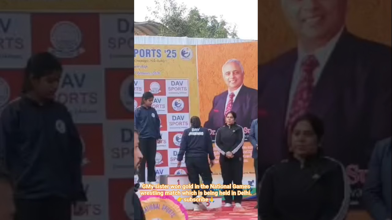 My sister won gold in the National Games wrestling match which is being held in Delhi.👉subscribe🙏