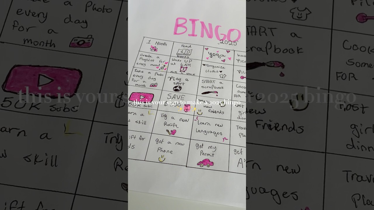 2025 bingo✨🎀✨ #newyear #2025 #resolution #bingo #preppy #trending #fyp #viralshort #share