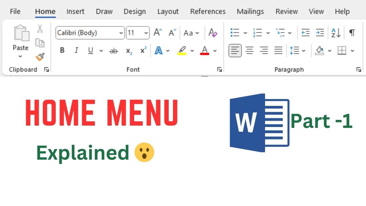 Home Menu in MS-Word Explained | MS-Word Tutorial for Beginners Part 5