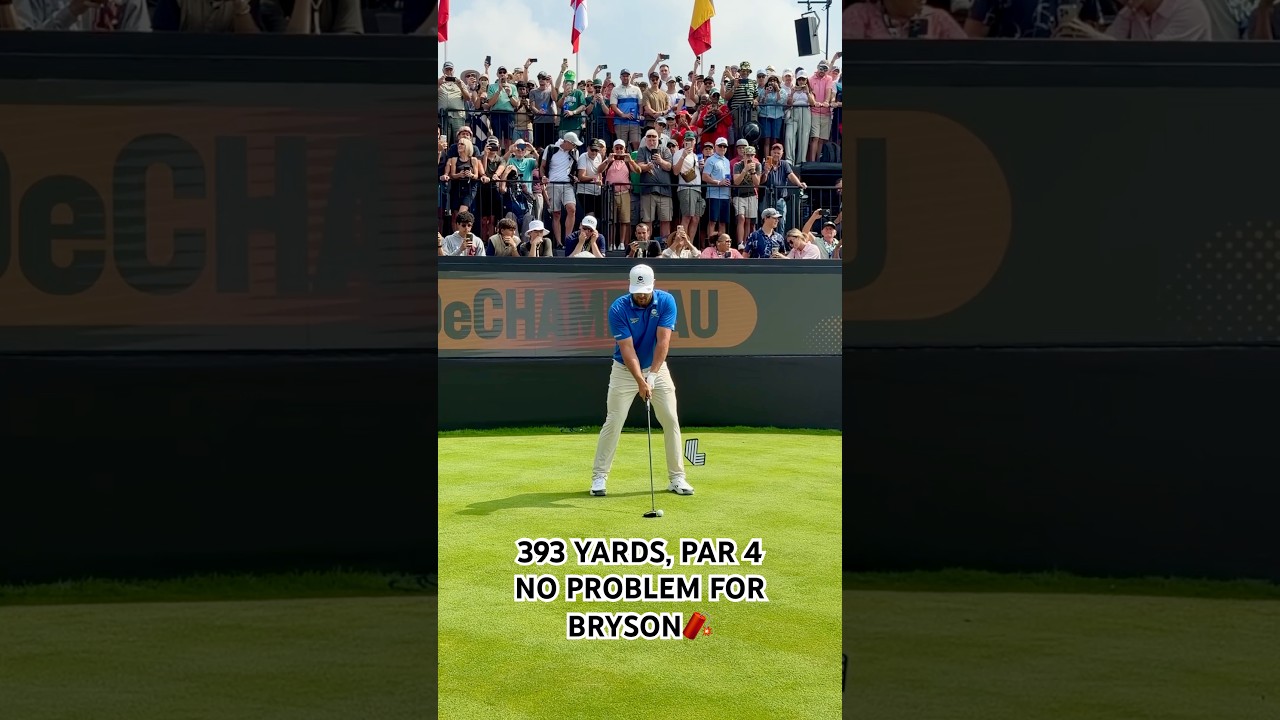 Пар 4, 393 ярда? Нет проблем. Брайсон перелетает грин своим вудом 😱 #LIVGolfSouthAfrica #Golf