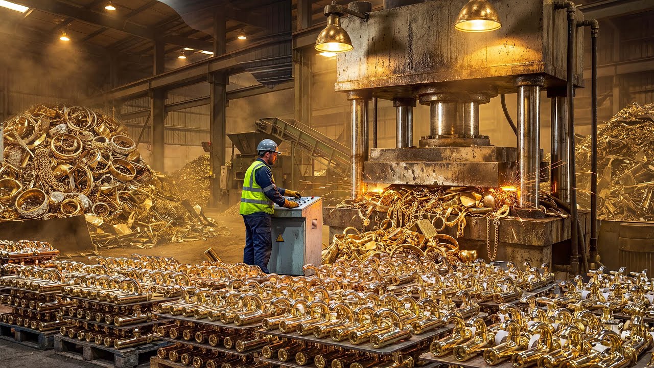 Incredible Process of Recycling Old Jewelry Scrap Into Water taps Making in Factory