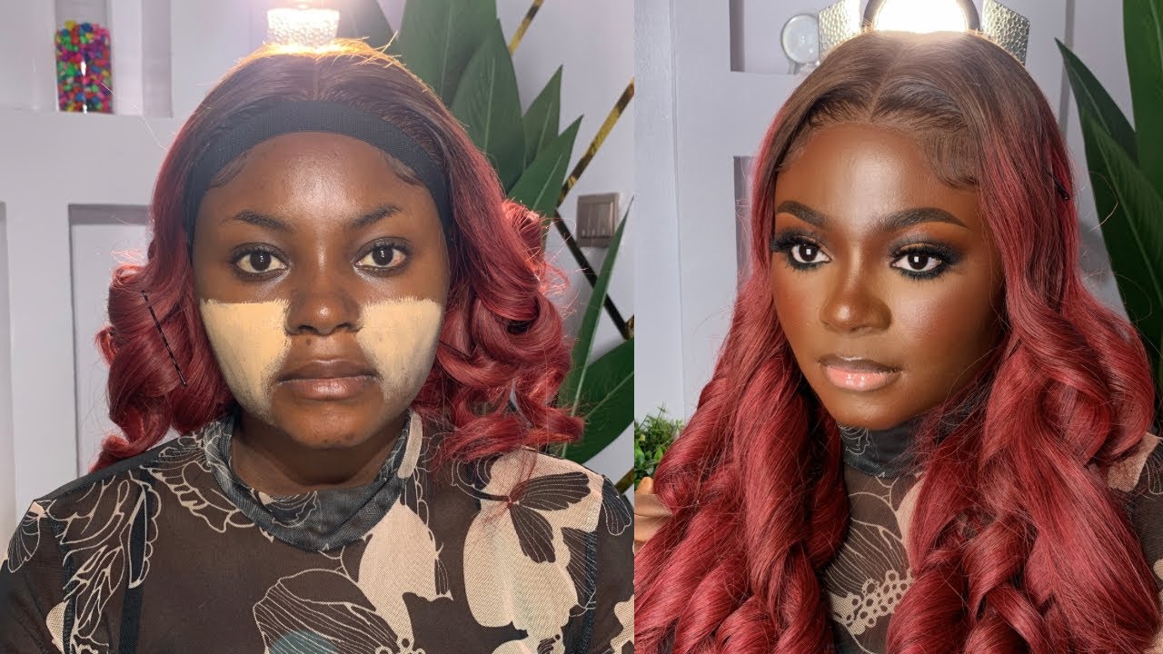 BEAUTIFUL TRANSFORMATION ON MY DARK SKIN CLIENT.