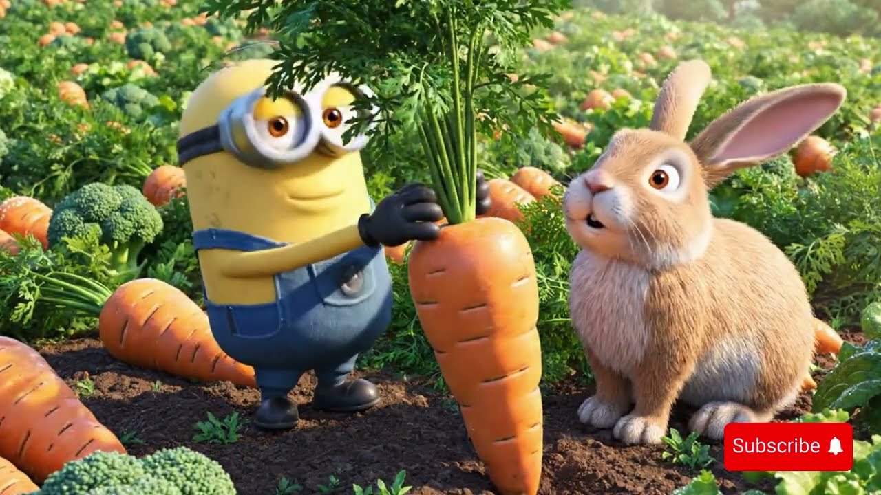 Hungry Rabbit & Minion Adventure 🐰🍌 From Hunger to Happiness | Kids Cartoon World