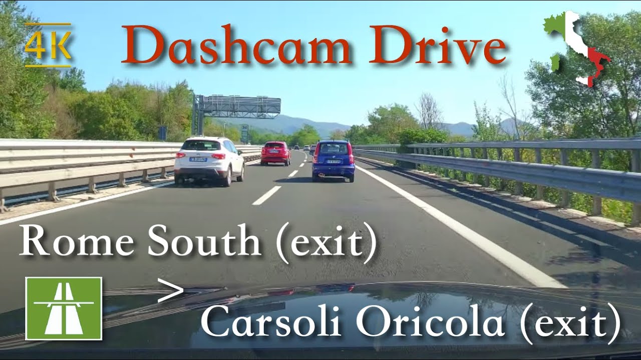 ASMR Highway Drive, Italy [A1 | Highway Rome South ⩾ Carsoli Oricola exit] July 2021 | 09:00 | 🌞