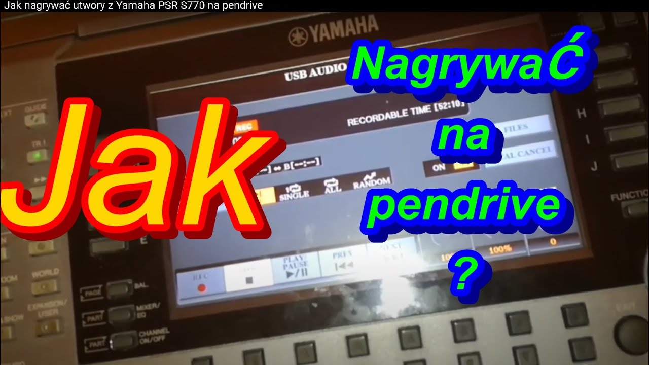 Jak nagrywać utwory z Yamaha PSR S770 na pendrive