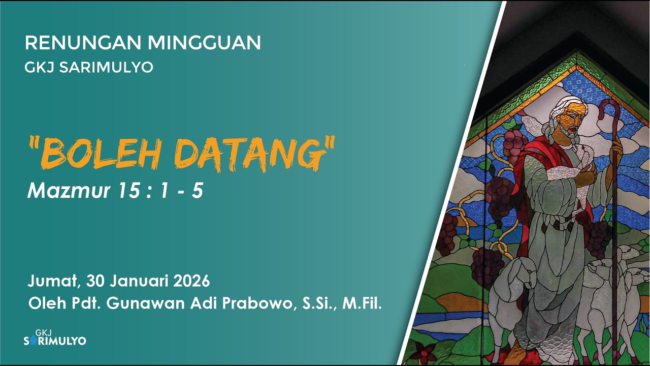 Renungan Mingguan, 30 Januari 2026