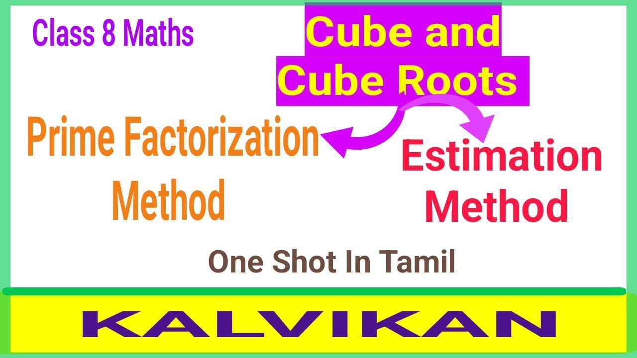 Cube and Cube Roots One Shot In Tamil / Class 8 / Kalvikan