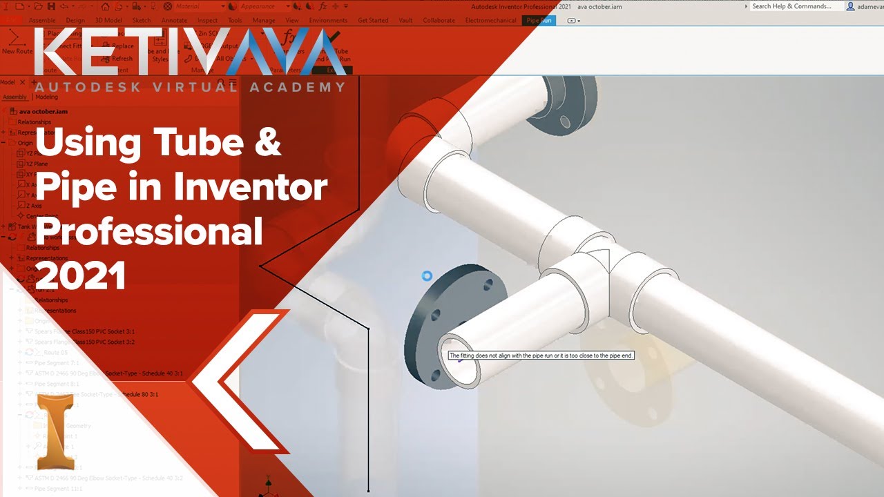 Using Tube & Pipe in Inventor Professional 2021 | Autodesk Virtual Academy