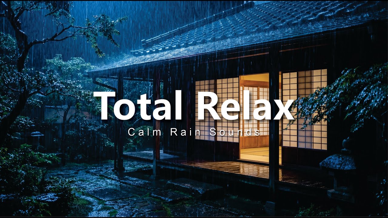 Night Rain Around a Forest House | Sleep-Friendly Ambience