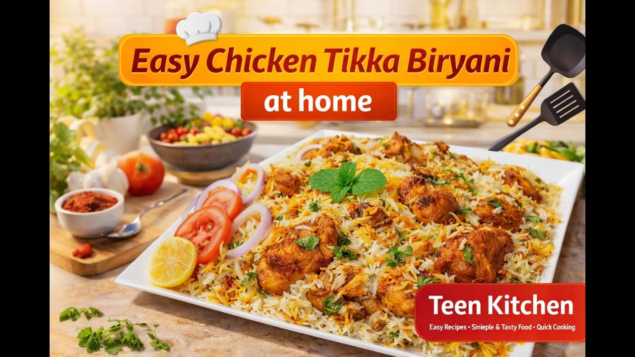 Easy Chicken Tikka Biryani at Home | Restaurant Style Delicious Biryani Recipe | Teen Kitchen
