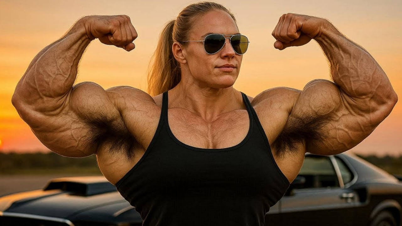 FEMALE BODYBUILDER STEEL BICEPS : ANNE , IFBB  PRO FBB