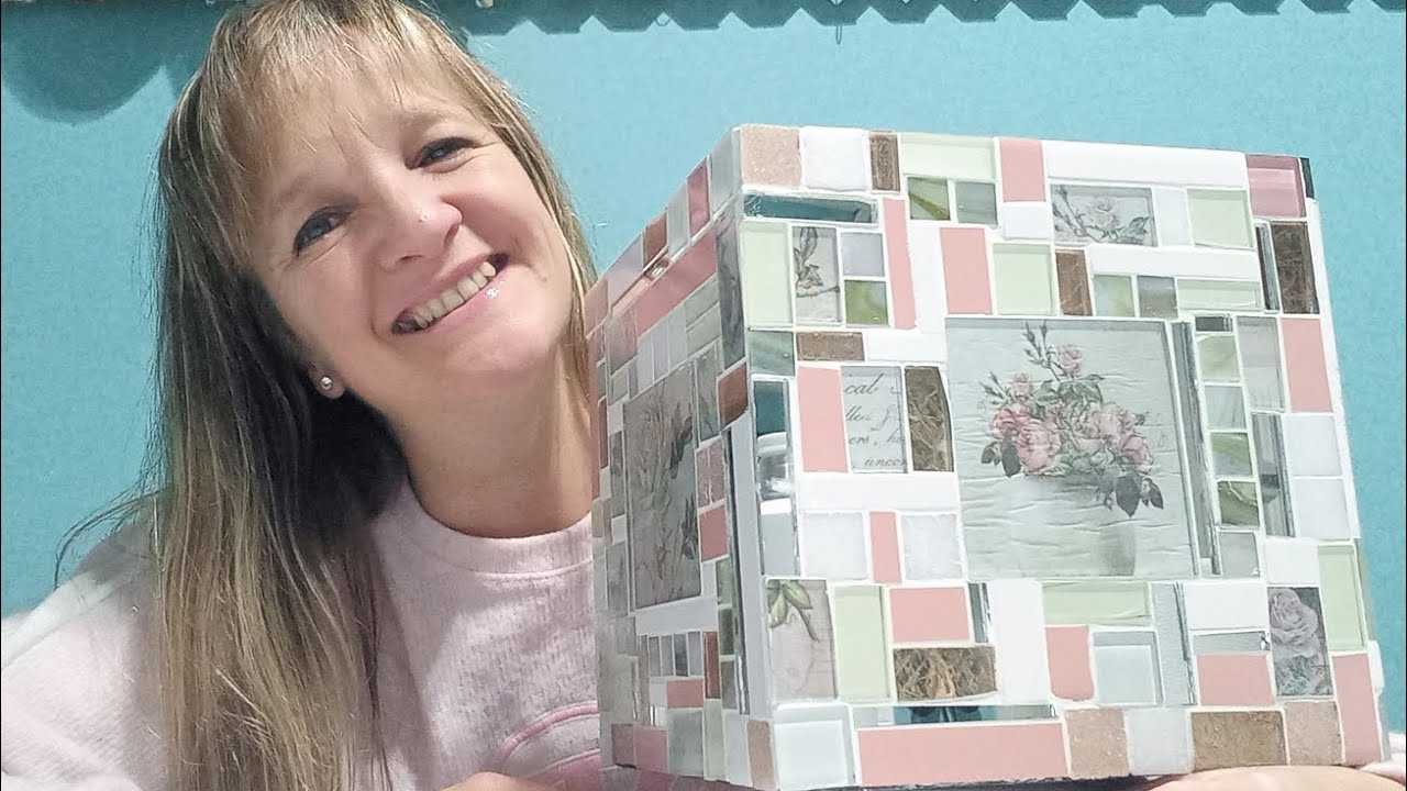 MOSAICO SOBRE MACETA DE CEMENTO!!! (Parte I)