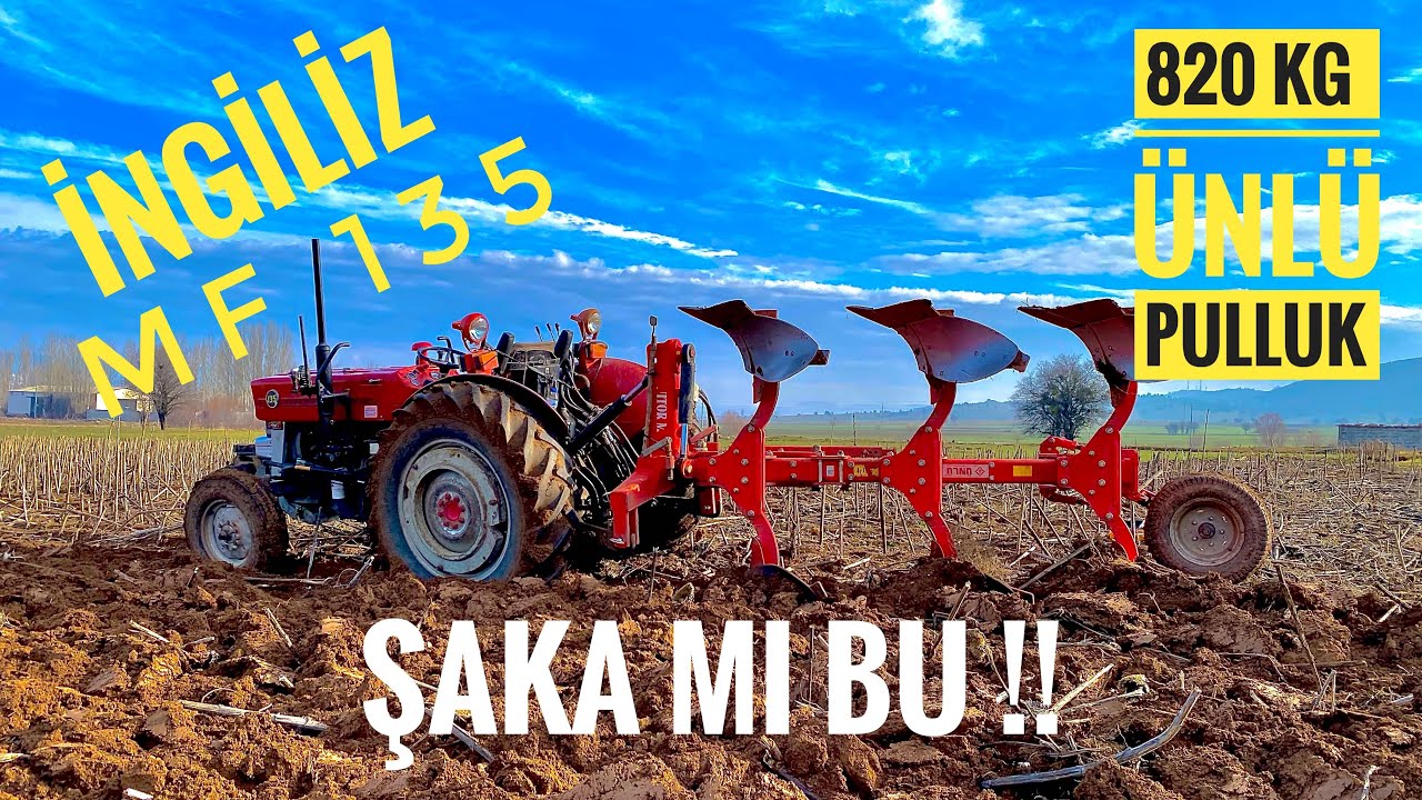 HERKES HADDİNİ BİLECEK !! \\ MF 135 - 12 inç Dönerli Pullukla İmtihanı \\ Ünlü Pulluk \\ rotary plow