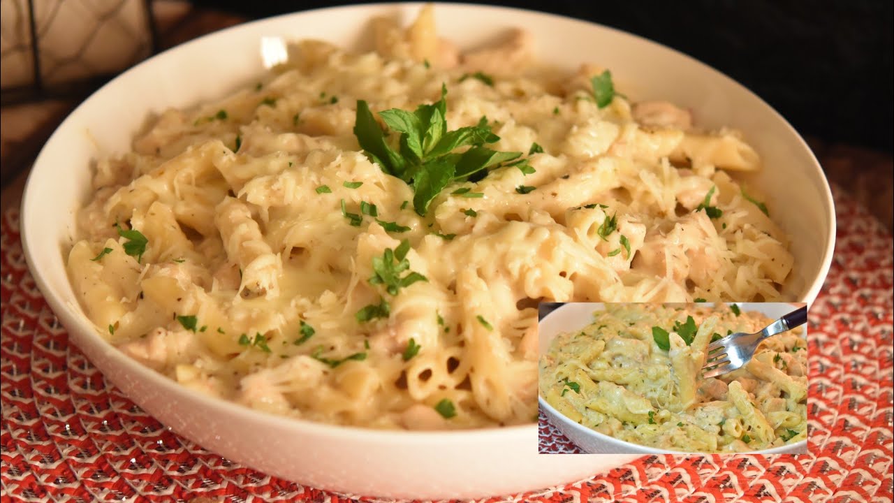 باستا بالصلصه البيضاء المنزليه بطعم ينافس المطاعم.. Pasta with white sauce